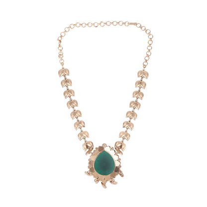 Auraa Trends 22KT Gold Plated Kundan Classic Red And Green Necklace Set