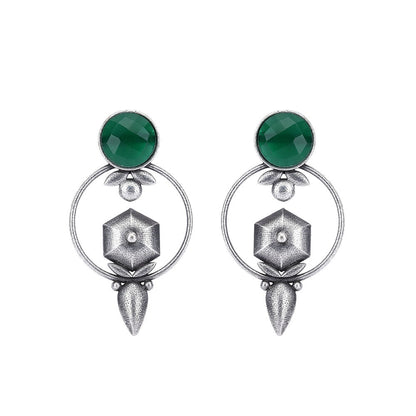 Auraa Trends Elegant Oxidised Green Earrings For women