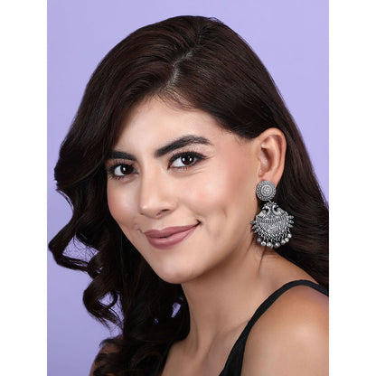 Auraa Trends Classic Oxidised Grey Earrings For women