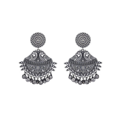 Auraa Trends Classic Oxidised Grey Earrings For women