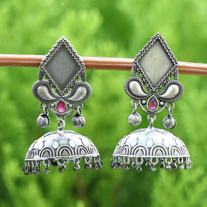 Auraa Trends Classic Oxidised Red Jhumki Earrings For women