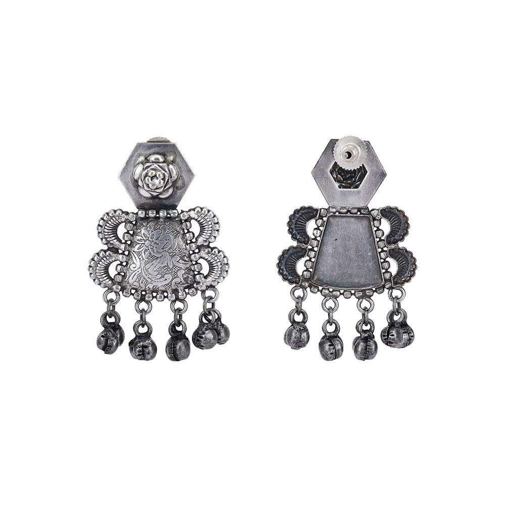 Auraa Trends Classic Oxidised Silver Earrings For women