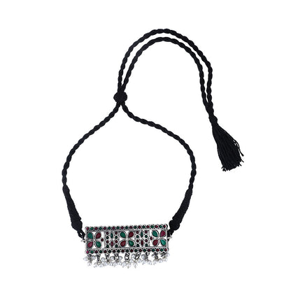 Auraa Trends Elegant Oxidised Multi-Color Choker Set For women