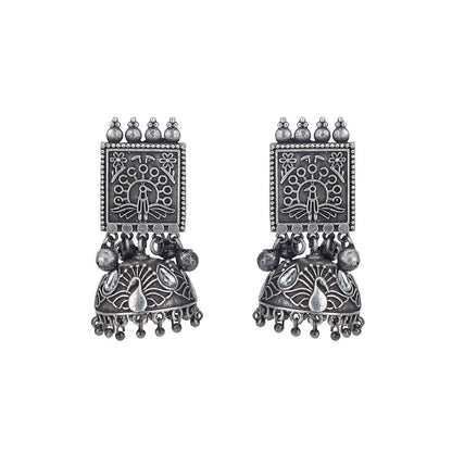 Auraa Trends Classic Oxidised Grey Choker Necklace Set For women
