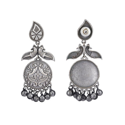 Auraa Trends Classic Oxidised Silver Earrings For women