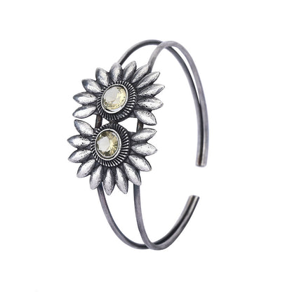 Auraa Trends Classic Oxidised Yellow Stone Bracelet For women