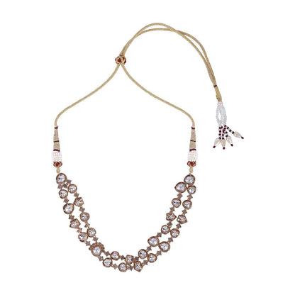 Auraa Trends 22KT Gold Plated Traditional Kundan Necklace Set for women