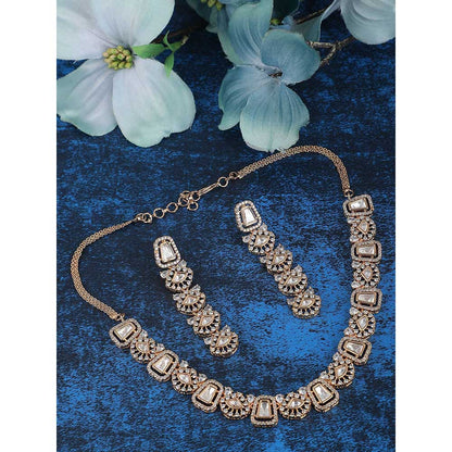 Auraa Trends 22KT Gold Plated Traditional Kundan Necklace Set for women