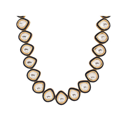 Auraa Trends 22K Gold Plated Kundan Elegant White Necklace Set for Women