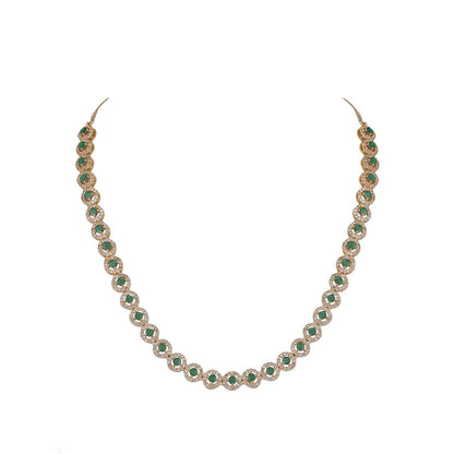 Auraa Trends 22Kt Gold Plated Kundan Classic Green Jewellery Set For Women And Girls