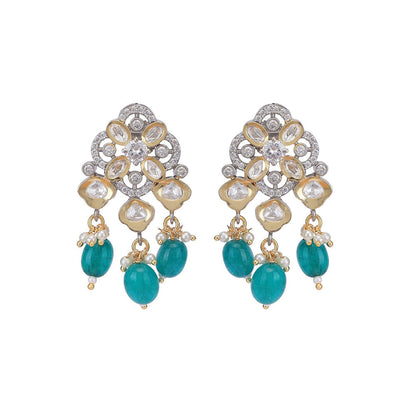Auraa Trends 22K Gold Plated Green Kundan Studded Choker Jewellery Set For Women