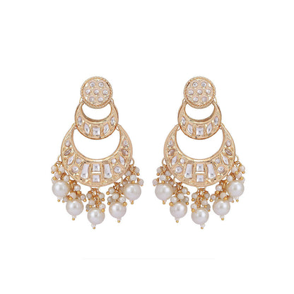 Auraa Trends 22K Gold-Plated White Kundan Jewellery Sets