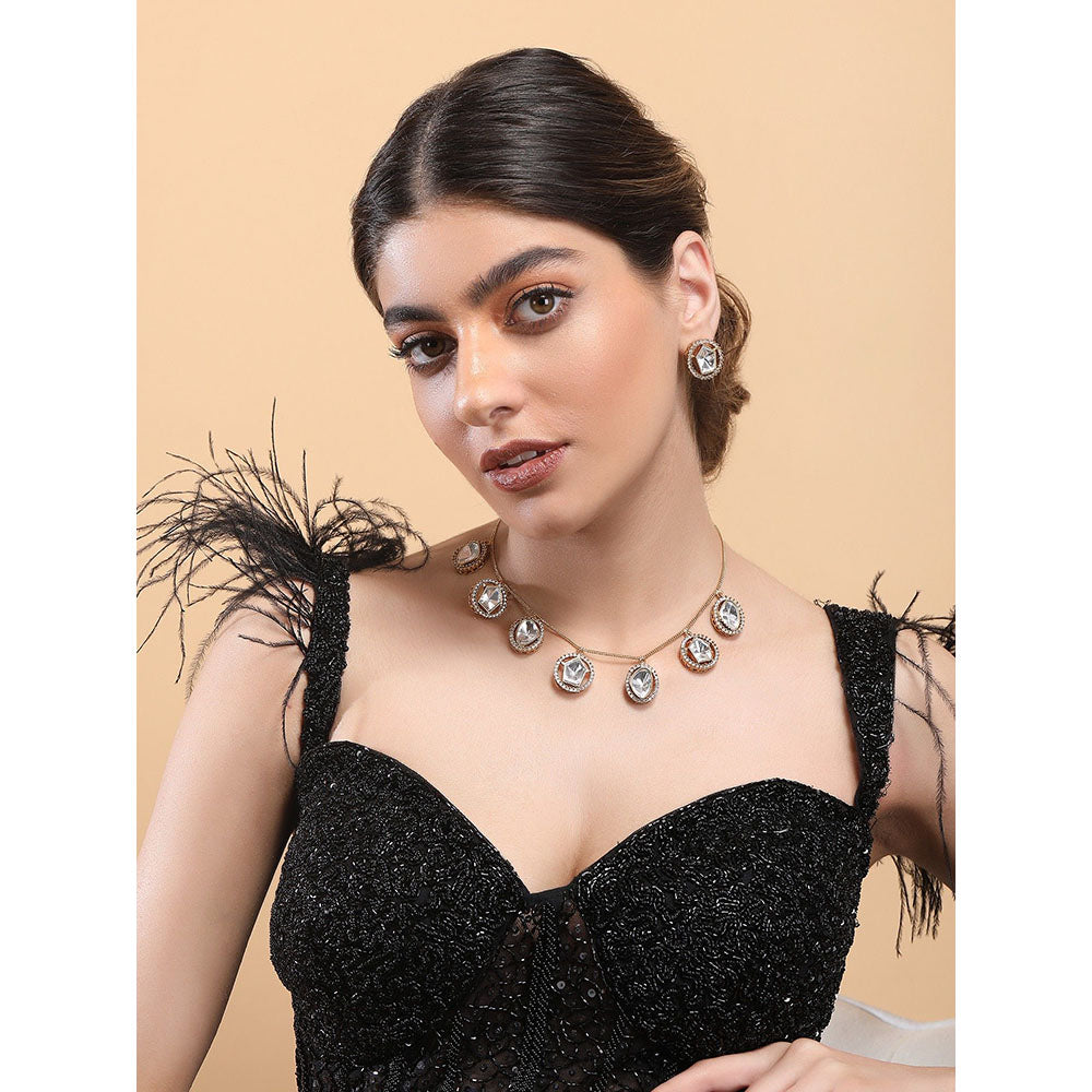 Auraa Trends 22Kt Gold Plated Kundan Jewellery Set