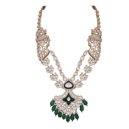 Auraa Trends 22Kt Gold Plated Kundan Green Jewellery Set