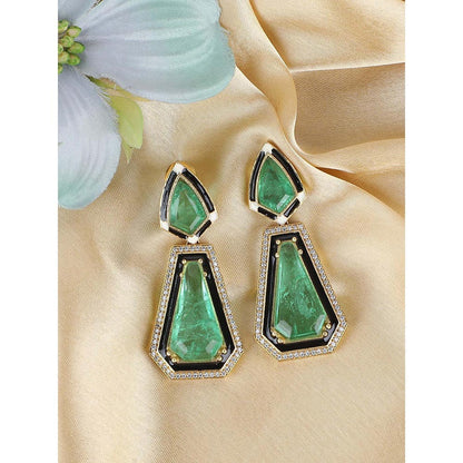Auraa Trends Gold Plated Kundan Drop Earrings