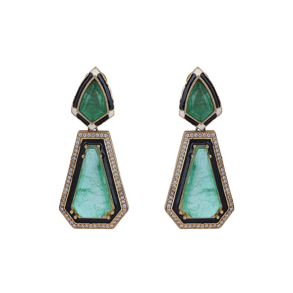 Auraa Trends Gold Plated Kundan Drop Earrings