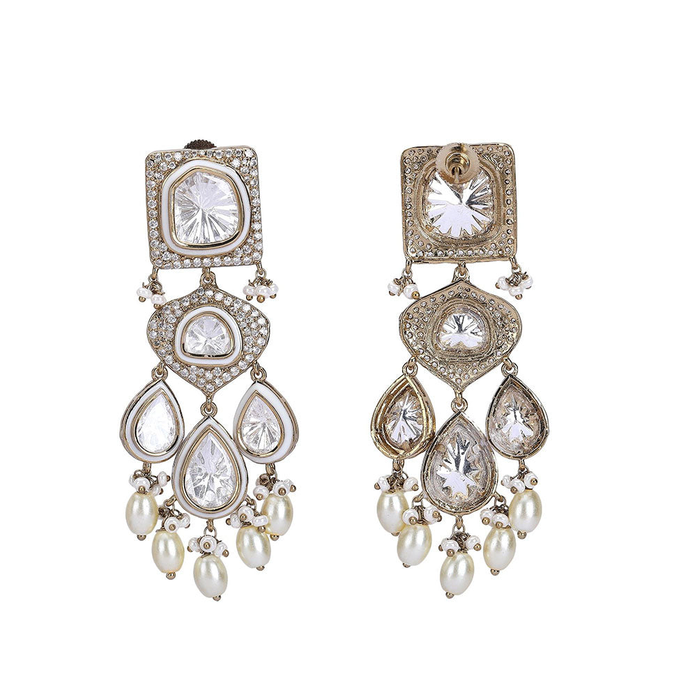 Auraa Trends White Rhodium Finish Zircon Choker Jewellery Set