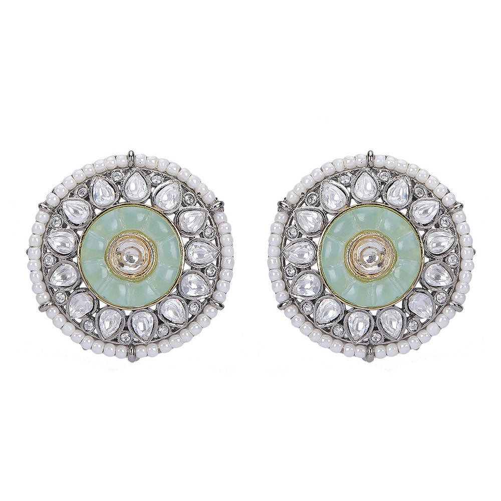 Auraa Trends Gold-Plated Stones & Beads Studded Choker Jewellery Set