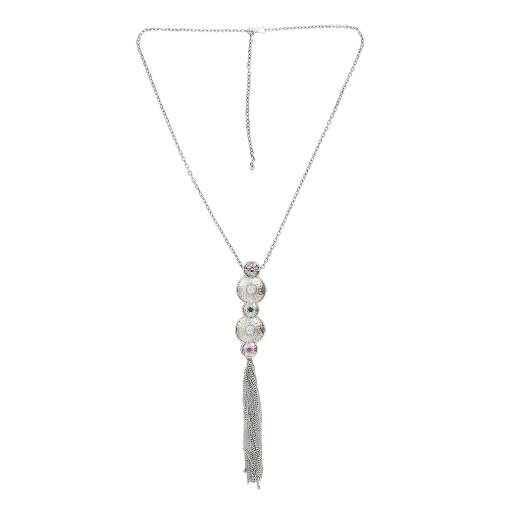 Auraa Trends Silver Plated Stone Studded Jewellery Set