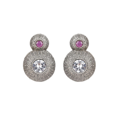 Auraa Trends Silver Plated Stone Studded Jewellery Set