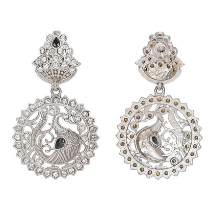 Auraa Trends Silver Plated Stone Studded Jewellery Set