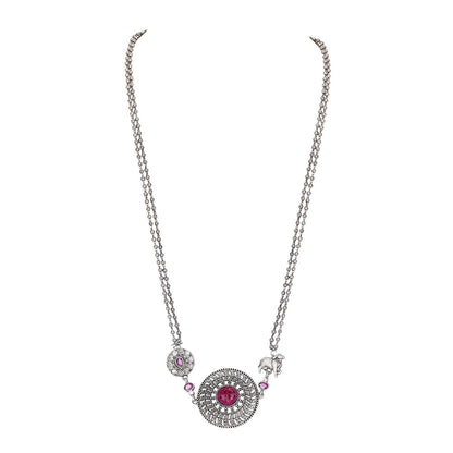 Auraa Trends Silver Plated Stone Studded Jewellery Set