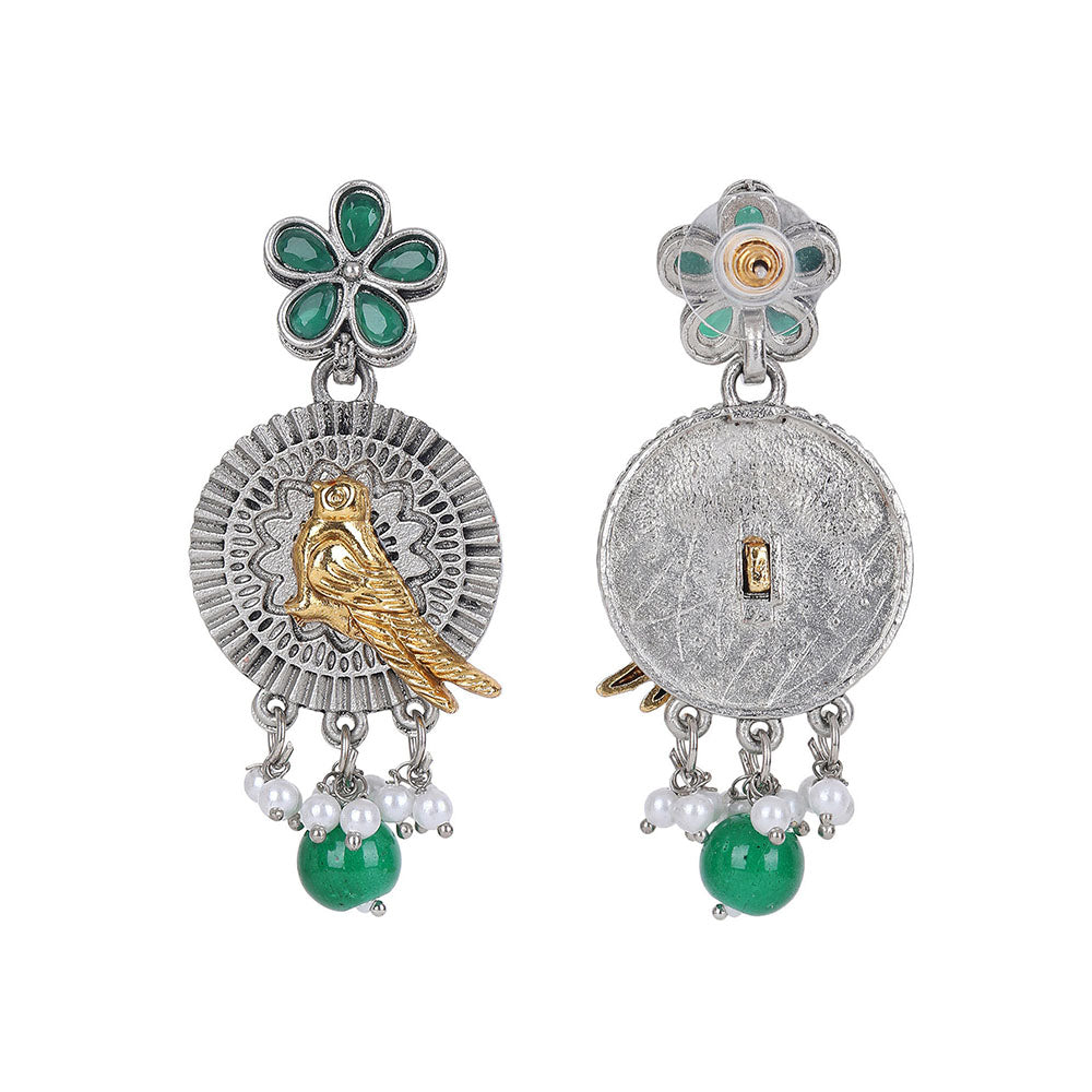 Auraa Trends Silver Plated Stone Studded Jewellery Set