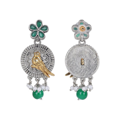 Auraa Trends Silver Plated Stone Studded Jewellery Set