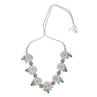 Auraa Trends Silver Plated Stone Studded Jewellery Set