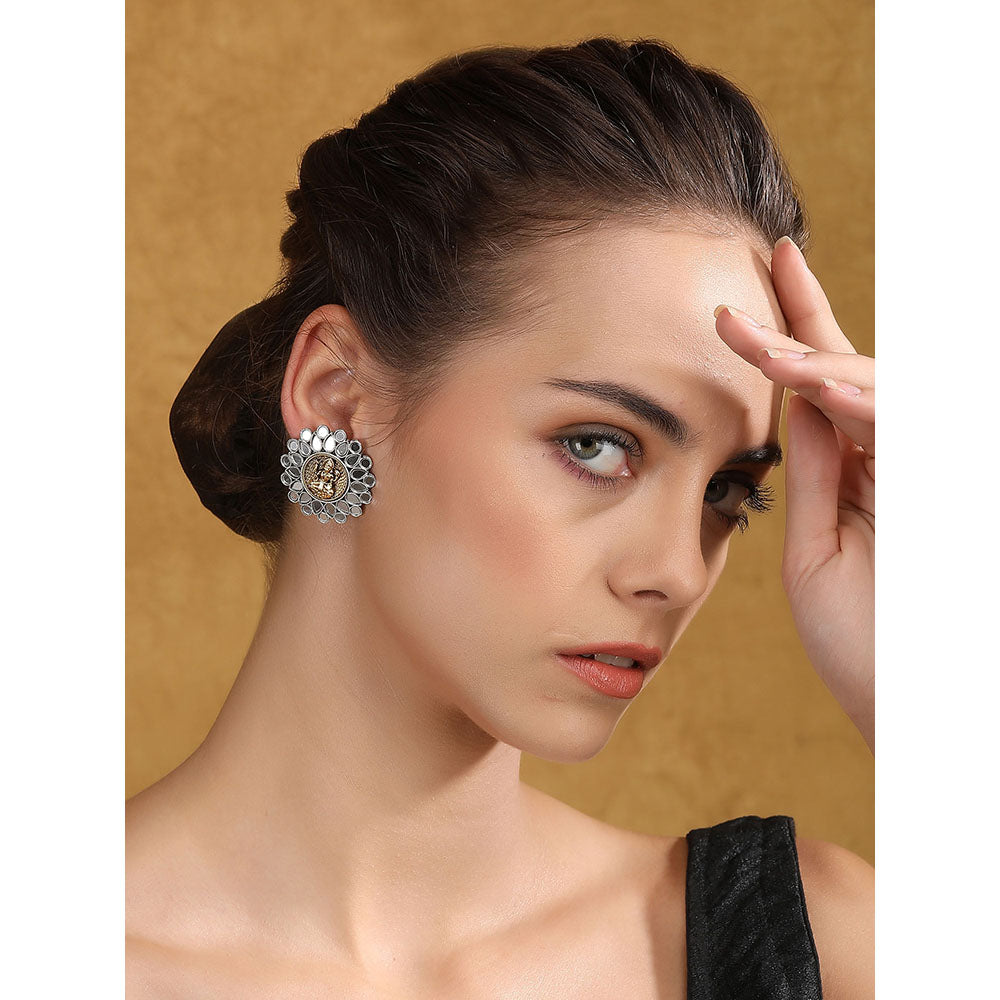 Auraa Trends Laxmi Ethnic Earring Stone Studded Goddess
