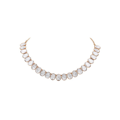 Auraa Trends Women White Stone Necklace and Earrings