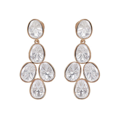Auraa Trends Women White Stone Necklace and Earrings