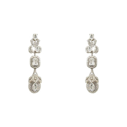 Auraa Trends Luxury Silver-Plated American Diamonds Bridal Necklace Set