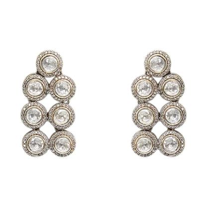 Auraa Trends Elegant White Kundan Layered Design Necklace Set with