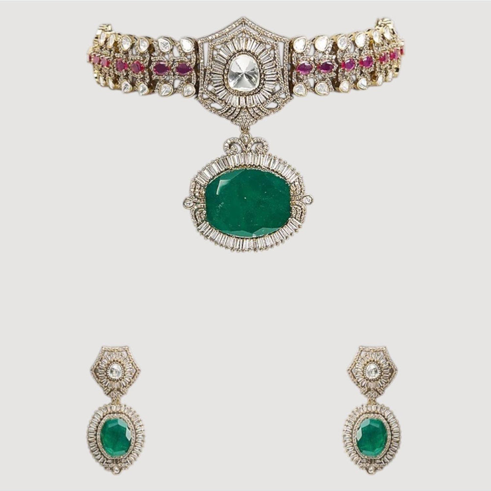 Auraa Trends Regal Multi-Color Kundan Stone Choker Necklace Set