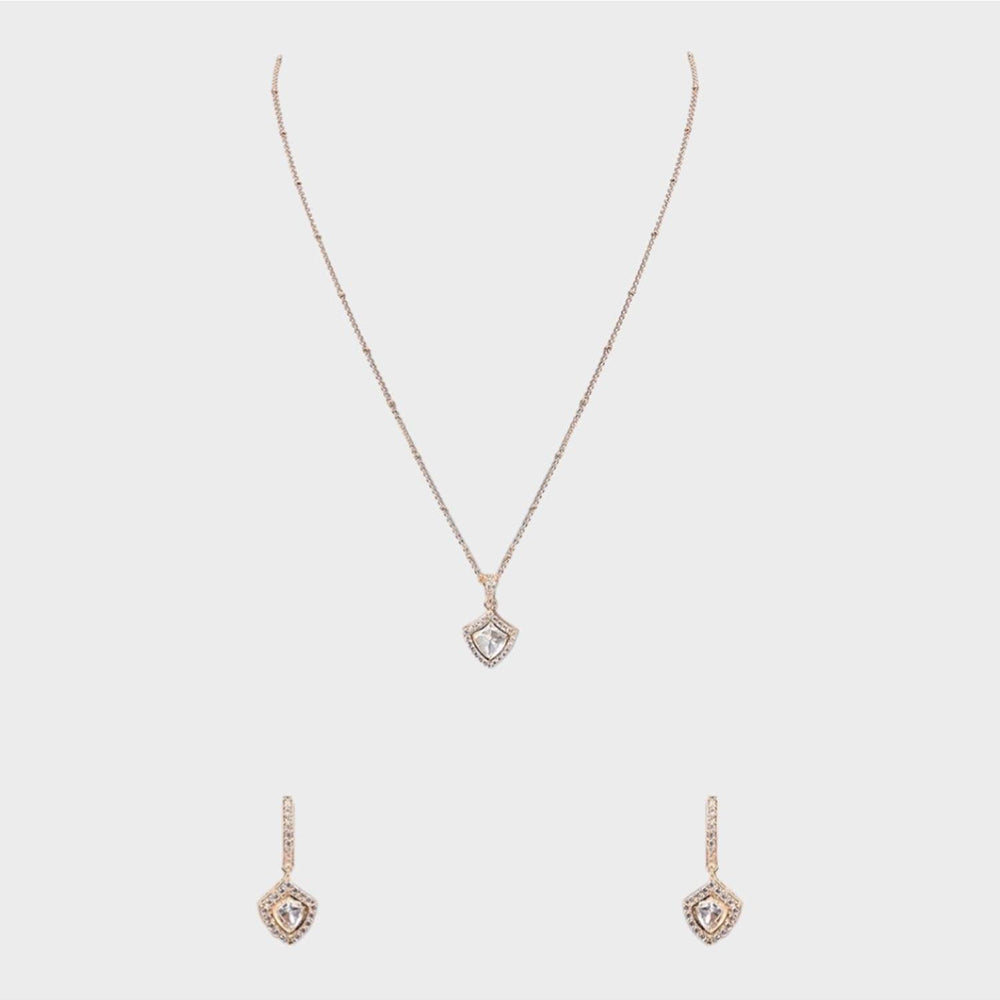 Auraa Trends Delicate Diamond-Cut Pendant Necklace Set