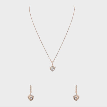 Auraa Trends Delicate Diamond-Cut Pendant Necklace Set
