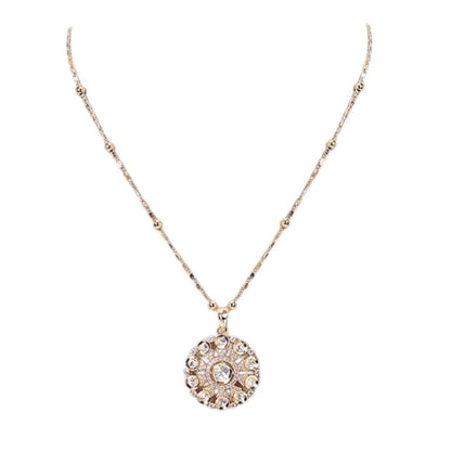Auraa Trends Delicate Floral Kundan Pendant Necklace Set