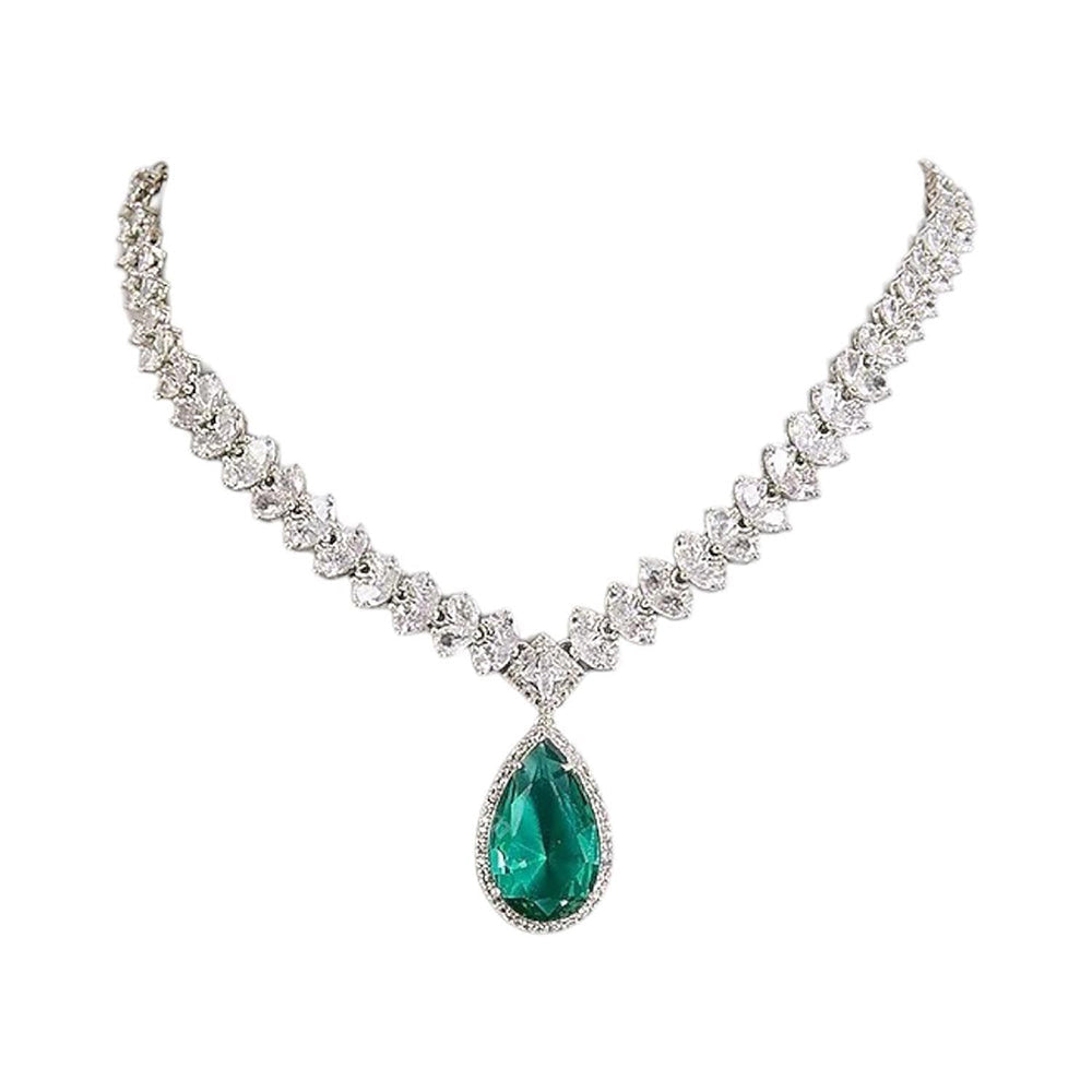 Auraa Trends Elegant Diamond Cut Zircon Jewellery Set