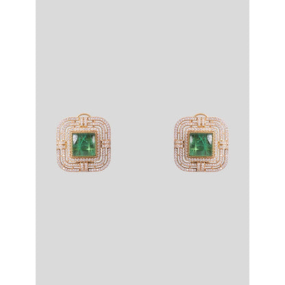 Auraa Trends Gold Finish Zircon and Ruby Stone Jewellery Set