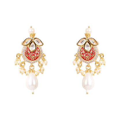Auraa Trends Gold Finish Kundan Polka Choker Jewellery Set