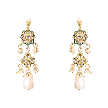 Auraa Trends Gold Finish Kundan Polka and Multi-Coloured Stone Jewellery Set