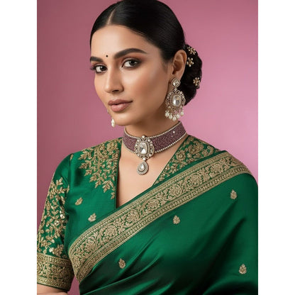 Auraa Trends Royal Pink Cz Kundan-Style Choker Jewellery Set
