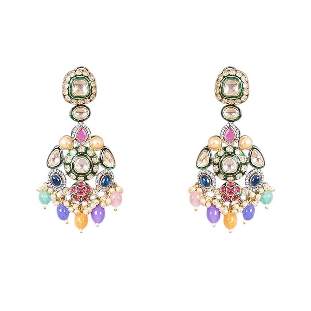 Auraa Trends Elegant Multicolour Traditional Jewellery Set with Pearl and Gemstone Detailing