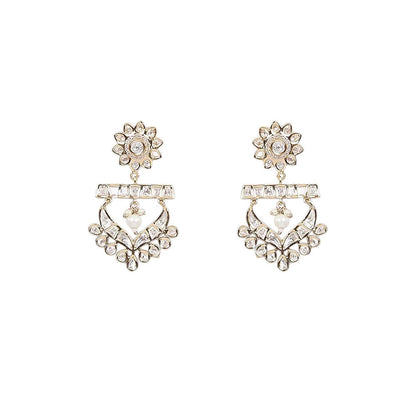 Auraa Trends White Gold-Plated Kundan Choker Jewellery Set with Pearl Accents for Women