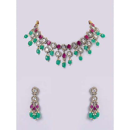 Auraa Trends Green Elegant Gold-Plated Jewellery Set