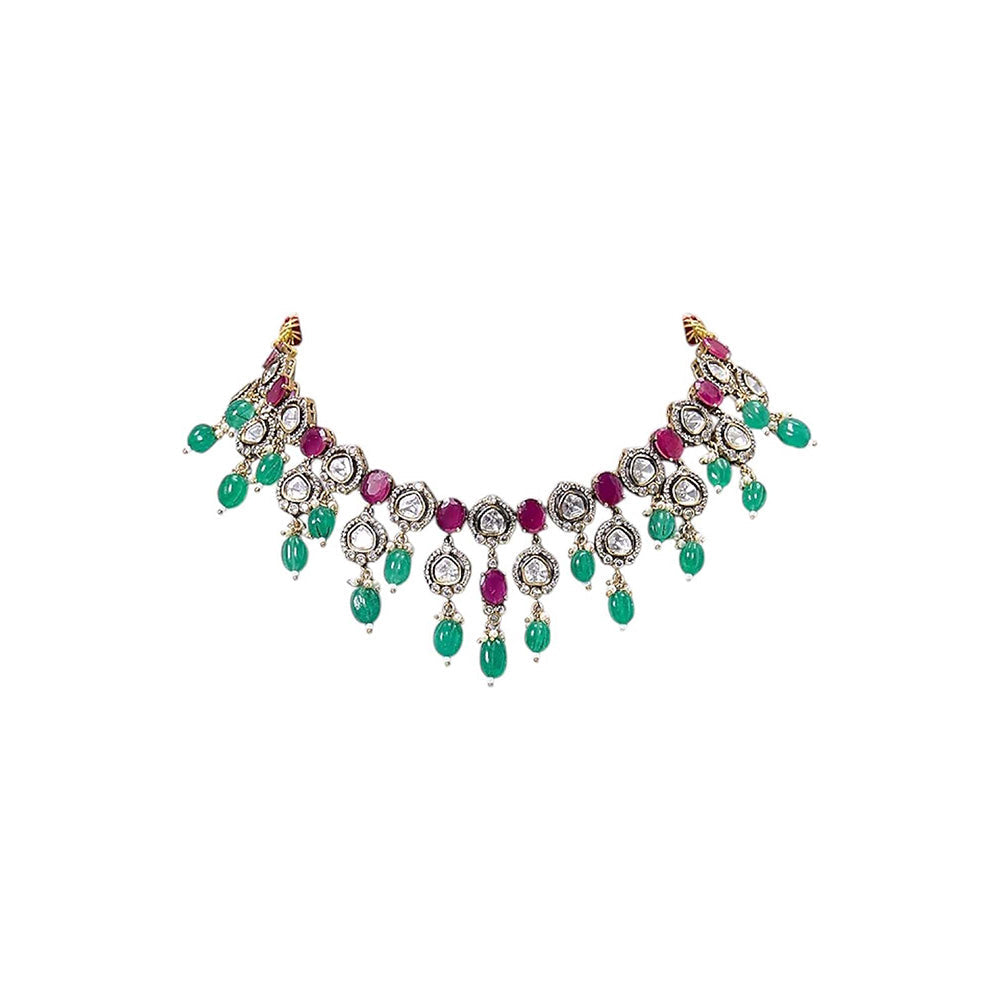 Auraa Trends Green Elegant Gold-Plated Jewellery Set