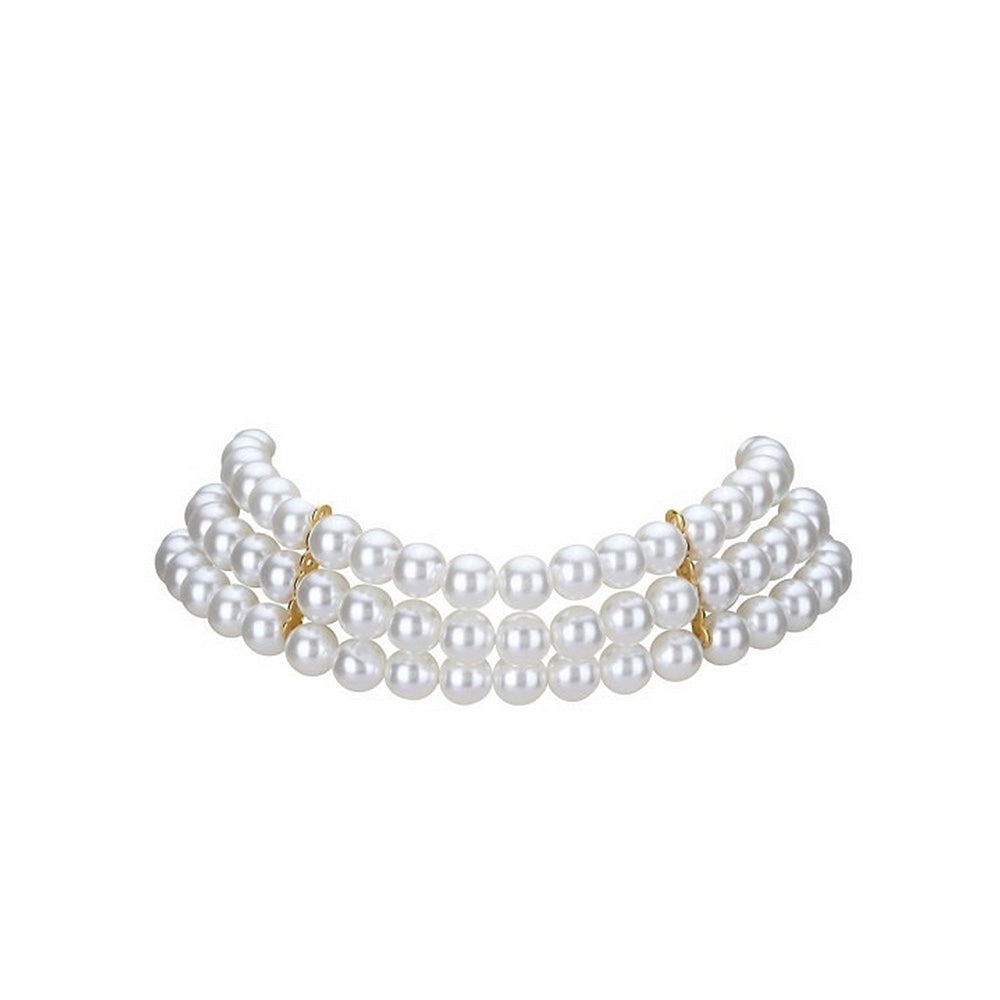 Auraa Trends Classic White Beaded Necklace with Earrings