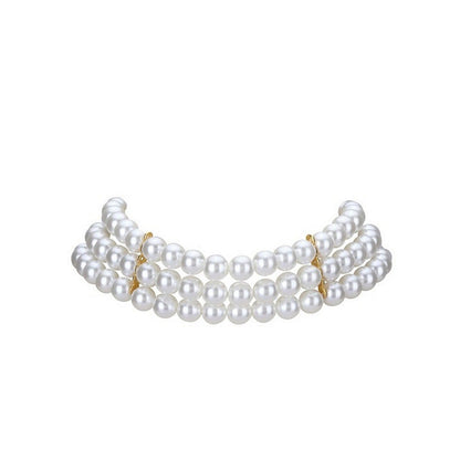 Auraa Trends Classic White Beaded Necklace with Earrings