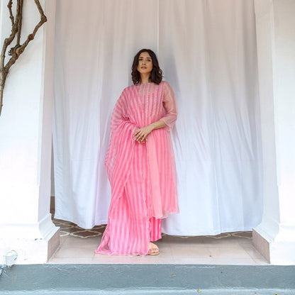 AYAKA Pink Striper Dupatta